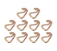 sourcing map 10Pcs Double J Hook, 8mm Dia 6614 lbs Ratchet Strap Tie Down Hook for 1.5" Tie Down Straps Wedding, Cars Trucks Trailers, Double Row Hooks Binder Accessories, Gold
