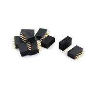sourcing map 10Pcs Double Rows 2x5 10Pin Female DIP Straight Pin Header Socket