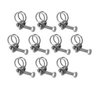 sourcing map 10Pcs Double Wire Hose Clamp, 13-16mm Adjustable Stainless Steel Wire Hose Clips with M6 Bolt for Dust Collection Hose, Pump Hose Pipe