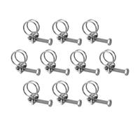 sourcing map 10Pcs Double Wire Hose Clamp, 15-18mm Adjustable Stainless Steel Wire Hose Clips with M6 Bolt for Dust Collection Hose, Pump Hose Pipe