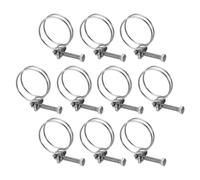 sourcing map 10Pcs Double Wire Hose Clamp, 36-40mm Adjustable Stainless Steel Wire Hose Clips with M6 Bolt for Dust Collection Hose, Pump Hose Pipe