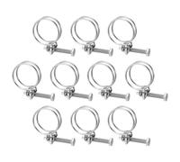 sourcing map 10Pcs Double Wire Hose Clamp, 38-42mm Adjustable Stainless Steel Wire Hose Clips with M8 Bolt for Dust Collection Hose, Pump Hose Pipe
