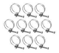 sourcing map 10Pcs Double Wire Hose Clamp, 40-45mm Adjustable Stainless Steel Wire Hose Clips with M6 Bolt for Dust Collection Hose, Pump Hose Pipe