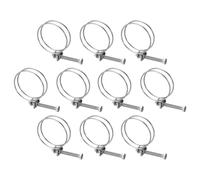 sourcing map 10Pcs Double Wire Hose Clamp, 43-48mm Adjustable Stainless Steel Wire Hose Clips with M6 Bolt for Dust Collection Hose, Pump Hose Pipe