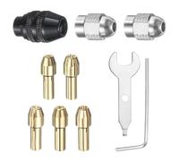 sourcing map 10pcs Drill Chuck Collet Set 0.5/1/1.5/2/3mm Mini Electric Grinder Quick Change Replacement Drilling Tool for Rotary Tools with 485 Brass Collet Metal Nut