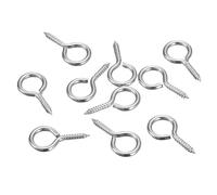 sourcing map 10Pcs Eye Screws, 304 Stainless Steel 22x11mm Small Self Tapping Screw Hooks Ring Mini Eye Pins for DIY Handwork Wooden Clay Pendants Cork Bottles, Silver