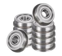 sourcing map 10Pcs F604ZZ Flanged Ball Bearings, 4 x 12 x 4mm Double Shielded Chrome Steel Deep Groove Bearing, ABEC5