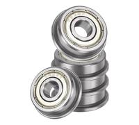 sourcing map 10Pcs F628ZZ Flanged Ball Bearings, 8 x 24 x 8mm Double Shielded Chrome Steel Deep Groove Bearing, ABEC5