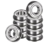 sourcing map 10Pcs F688ZZ Flanged Ball Bearings, 8 x 16 x 5mm Double Shielded Chrome Steel Deep Groove Bearing, ABEC5