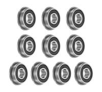 sourcing map 10pcs F695-2RS Flanged Ball Bearing 5x13x4mm Chrome Steel Double Rubber Seals Miniature Bearing, Deep Groove Ball Bearings, P6 (ABEC 3)