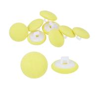 sourcing map 10pcs Fabric Cloth Buttons 0.5" Round Sewing Button with Shank Fabric Covered Buttons for Jacket Coat Shirt Suits Bridal, Yellow