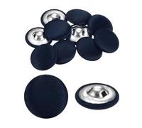 sourcing map 10pcs Fabric Cloth Buttons 1" Round Sewing Button with Shank Fabric Covered Buttons for Jacket Coat Shirt Suits Bridal, Navy Blue