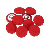 sourcing map 10pcs Fabric Cloth Covered Buttons 0.8" Round Plush Sweaters Button with Aluminum Shank Sewing Button for Woolen Coat Jacket Shirt DIY, Red