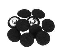 sourcing map 10pcs Fabric Cloth Covered Buttons 0.8" Round Plush Sweaters Button with Aluminum Shank Sewing Button for Woolen Coat Jacket Shirt DIY, Black