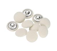 sourcing map 10pcs Fabric Cloth Covered Buttons 0.8" Round Plush Sweaters Button with Aluminum Shank Sewing Button for Woolen Coat Jacket Shirt DIY, Beige