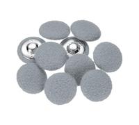sourcing map 10pcs Fabric Cloth Covered Buttons 0.8" Round Plush Sweaters Button with Aluminum Shank Sewing Button for Woolen Coat Jacket Shirt DIY, Grey