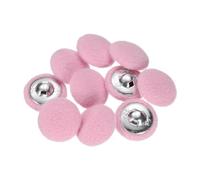 sourcing map 10pcs Fabric Cloth Covered Buttons 0.8" Round Plush Sweaters Button with Aluminum Shank Sewing Button for Woolen Coat Jacket Shirt DIY, Light Pink
