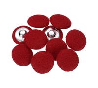 sourcing map 10pcs Fabric Cloth Covered Buttons 0.8" Round Plush Sweaters Button with Aluminum Shank Sewing Button for Woolen Coat Jacket Shirt DIY, Dark Red