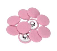 sourcing map 10pcs Fabric Cloth Covered Buttons 1.3" Round Plush Sweaters Button with Aluminum Shank Sewing Button for Woolen Coat Jacket Shirt DIY, Light Pink