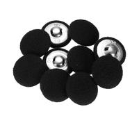 sourcing map 10pcs Fabric Cloth Covered Buttons 1.3" Round Plush Sweaters Button with Aluminum Shank Sewing Button for Woolen Coat Jacket Shirt DIY, Black