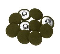 sourcing map 10pcs Fabric Cloth Covered Buttons 1.3" Round Plush Sweaters Button with Aluminum Shank Sewing Button for Woolen Coat Jacket Shirt DIY, Dark Green