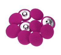 sourcing map 10pcs Fabric Cloth Covered Buttons 1.3" Round Plush Sweaters Button with Aluminum Shank Sewing Button for Woolen Coat Jacket Shirt DIY, Rose Red