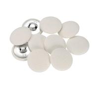 sourcing map 10pcs Fabric Cloth Covered Buttons 1.3" Round Plush Sweaters Button with Aluminum Shank Sewing Button for Woolen Coat Jacket Shirt DIY, Beige