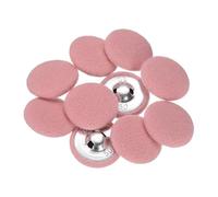 sourcing map 10pcs Fabric Cloth Covered Buttons 1.3" Round Plush Sweaters Button with Aluminum Shank Sewing Button for Woolen Coat Jacket Shirt DIY, Pink