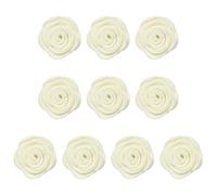 sourcing map 10Pcs Felt Fabric Flowers Embellishments, 1.57" Nonwoven Camellia Sewing Appliques Ornament Artificial Flower Heads for DIY Wedding Party Scrapbook Hair Decorations, Beige