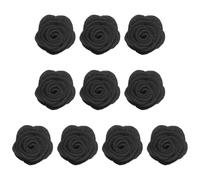 sourcing map 10Pcs Felt Fabric Flowers Embellishments, 1.57" Nonwoven Camellia Sewing Appliques Ornament Artificial Flower Heads for DIY Wedding Party Scrapbook Hair Decorations, Black