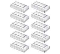 sourcing map 10Pcs Fence Post Cap Fit 4" x 2" OD Pipe, Galvanized Steel Deck Post Cover Square Decking Caps for Mailbox Outdoor Chain Link Wood/Metal Fence Deck Railing, Silver