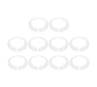 sourcing map 10pcs Flange Pipe Cover Decoration 2.95" (75mm) Plastic Clip-on Wall Hole Cover Under Sink Pipe Radiator Escutcheon Collar for Bathroom Kitchen Toilet, White