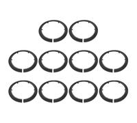 sourcing map 10pcs Flange Pipe Cover Decoration 6.3" (160mm) Plastic Clip-on Wall Hole Cover Under Sink Pipe Radiator Escutcheon Collar for Bathroom Kitchen Toilet, Black