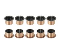 sourcing map 10Pcs Flanged Sleeve Bearing, 18mm Bore x 20mm OD x 15mm Length, 26 x 1.0mm Flange Dia x t Sintered Bronze Bushings Self-Lubricating Bearings for Industrial Equipment