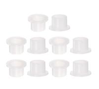 sourcing map 10pcs Flanged Sleeve Bearings 14.7mm Bore 18.5mm OD 15.5mm Length Nylon Bushings for Shaft, White