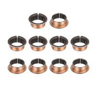 sourcing map 10Pcs Flanged Sleeve Bearings, 22mm Bore x 25mm OD x 12mm Length x 32mm, Sintered Bronze Wrapped Oilless Bushings