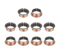 sourcing map 10Pcs Flanged Sleeve Bearings, 25mm Bore x 28mm OD x 12mm Length x 35mm, Sintered Bronze Wrapped Oilless Bushings