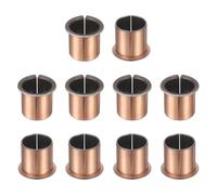 sourcing map 10Pcs Flanged Sleeve Bearings, 25mm Bore x 28mm OD x 30mm Length x 35mm, Sintered Bronze Wrapped Oilless Bushings