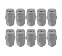 sourcing map 10Pcs Flat Fan Spray Tip, 65 Degree 2.4mm Orifice Diameter 1/4 Inch Male Thread Fan Shaped Plastic Sprayer Gray Nozzle for Agricultural Industrial Equipment Irrigation Cooling