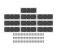 sourcing map 10Pcs Flat Straight Brace Brackets, 140mmx48mm Mending Bracket Plate 2mm Thick Metal Shelf Support Fixing Joining Plate for Wood Shelves Furniture, Black