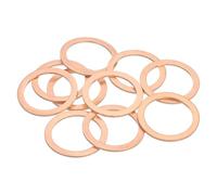 sourcing map 10Pcs Flat Washer, M33 Copper Washers Copper Sealing Ring Crush Washer Kit Assortment, 33mm ID, 40mm OD, 1.5mm Thick for Bolts Screws Machinery Repair