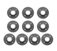 sourcing map 10Pcs Floor Flange, Fit 32mm OD Pipe Cast Iron Wall Mounted Threaded Pipe Flange for Industrial Vintage Style with 4 Threaded Holes for DIY Furniture Shelving (84x15mm, Black)
