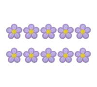 sourcing map 10Pcs Flower Iron on Patches Light Purple Embroidered Patches Applique Sew on Patches for DIY Crafts Clothing Repairing Bag Hat Decoration,1.97Inch