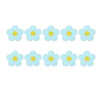 sourcing map 10Pcs Flower Iron on Patches Navy Blue Embroidered Patches Applique Sew on Patches for DIY Crafts Clothing Repairing Bag Hat Decoration,1.97Inch