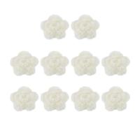 sourcing map 10Pcs Flower Sew on Patches, 50mm Handmade Crochet Flowers Floral Embroidered Appliques Embellishments for DIY Hair Hats Clothes Wedding Decor Craft, White