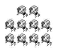 sourcing map 10pcs Fuel Injection Hose Clamp 10-12mm Adjustable 304 Stainless Steel Mini Gas Line Hose Clamp for Automotive Agriculture Plumbing Diesel Petrol Pipe
