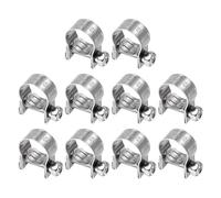 sourcing map 10pcs Fuel Injection Hose Clamp 12-14mm Adjustable 304 Stainless Steel Mini Gas Line Hose Clamp for Automotive Agriculture Plumbing Diesel Petrol Pipe