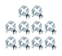 sourcing map 10pcs Fuel Injection Hose Clamp 13-15mm Adjustable Zinc Plated Steel Mini Gas Line Hose Clamp for Automotive Agriculture Plumbing Diesel Petrol Pipe
