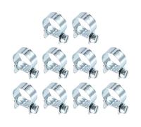 sourcing map 10pcs Fuel Injection Hose Clamp 15-17mm Adjustable Zinc Plated Steel Mini Gas Line Hose Clamp for Automotive Agriculture Plumbing Diesel Petrol Pipe