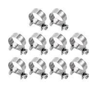 sourcing map 10pcs Fuel Injection Hose Clamp 16-18mm Adjustable 304 Stainless Steel Mini Gas Line Hose Clamp for Automotive Agriculture Plumbing Diesel Petrol Pipe